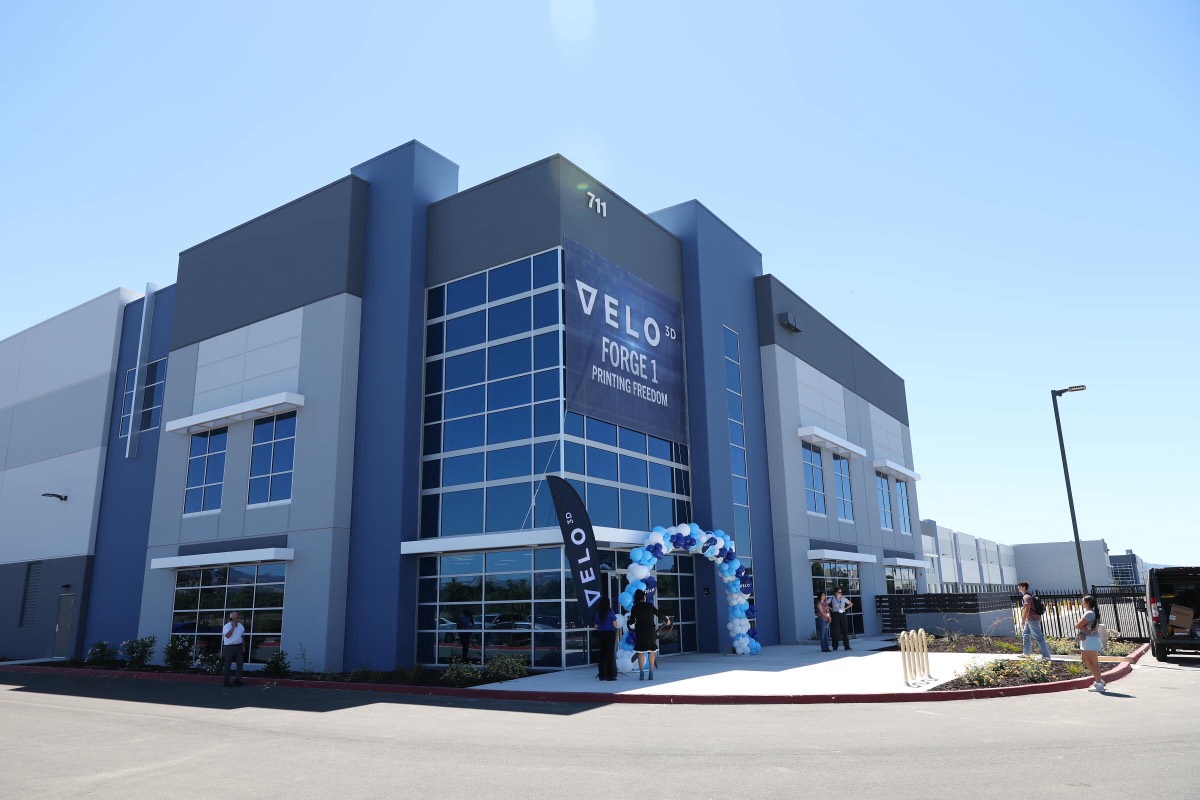 Exterior of Velo3D Forge 1 at 711 Challenger Street, Livermore, on opening day